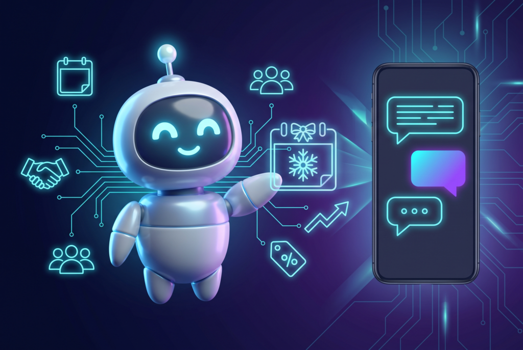 Should You Hire Seasonal Staff or Get a Chatbot Instead? Robot mascot representing a seasonal staffing chatbot for Singapore SMEs